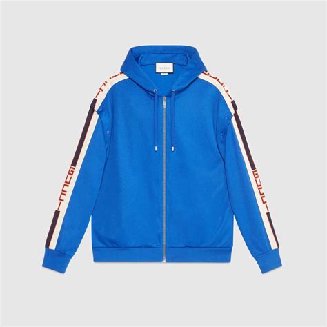 gucci technical jersey blue|Men's Designer Hoodies .